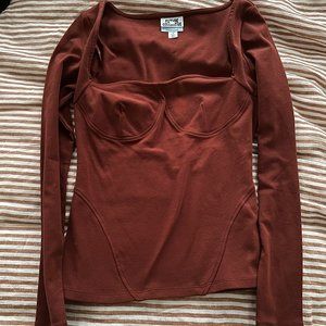 Future Collective Sweetheart Corset Top (Rust, M)